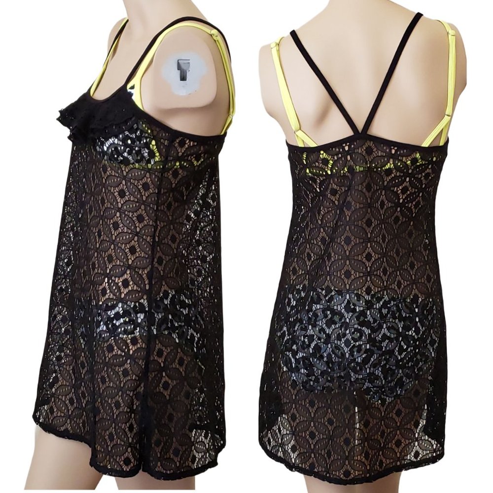 *NWOT* Malibu Dream Girl Crochet Cover Up Dress SZ S Black
